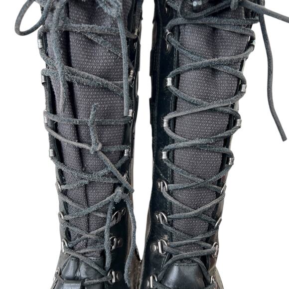 SOREL Joan of Arctic Wedge II Leather Suede Lace Up Winter Snow Boots Black 8.5 - Picture 11 of 16